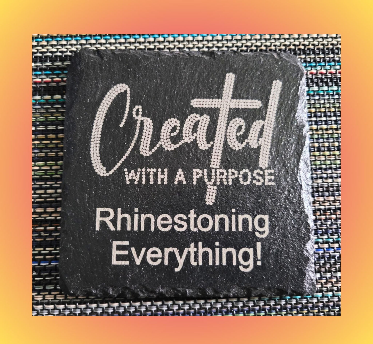 4" Laser Engraved Craft Coasters Unique Crafters Designs for Home or Studio Decor | Perfect Gift for Creative Minds Rhinestone themed design