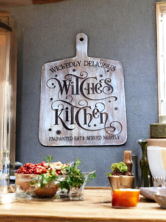 Witches Kitchen Wood Sign: Rustic Enchanted Cottagecore Decor